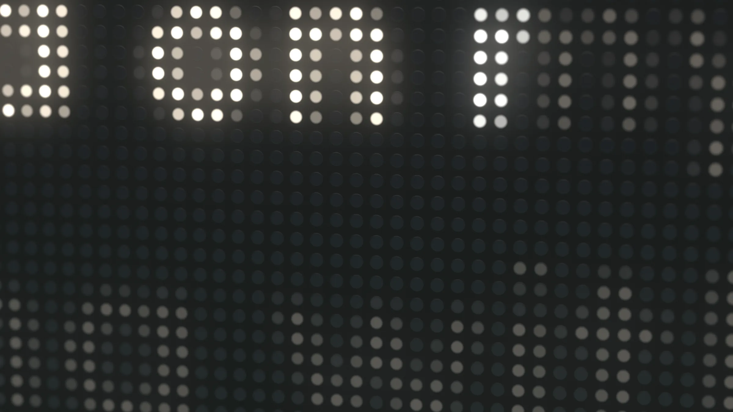 Close up of the glowing LEDs